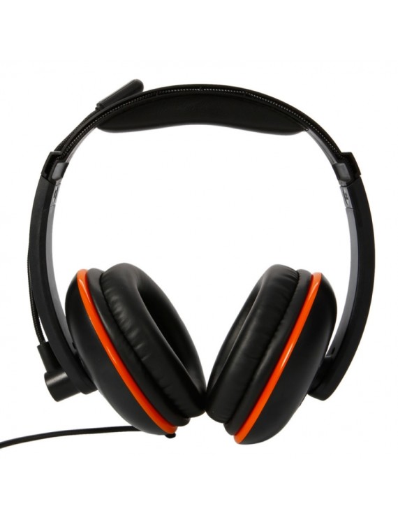 Deluxe Wired Stereo Headset for PS4 & Cellphone Black & Orange