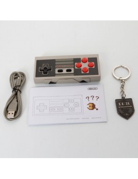Gaming Classic Bluetooth USB Controller for NES30 Gray Black & Red Keypad