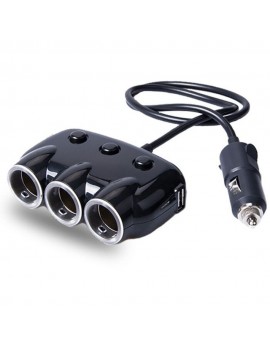 3 Way Car Charger Led Indicator 120W 3.1A Phone Charging Adapter