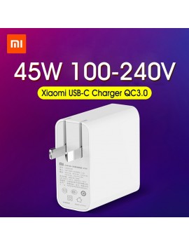 Xiaomi USB-C Charger 45W Power Adapter With Foldable US Plug QC3.0 Mini Portable Wall PD2.0 Travel Charger 100-240V For Macbook Pro Phone Tablet Notebook