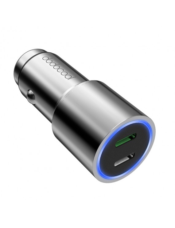 dodocool 33W Dual Type-C Ports Car Charger with 18W QC 3.0 Type-C Output and 15W Standard Type-C Output Silver