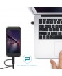 dodocool MFi Certified 3.3ft/1m 3-in-1 TPE Micro-USB to USB 2.0 Cable with Lightning and USB-C Adapter Charge and Sync for iPhone X/8 Plus/8/7/7 Plus/6s Plus/LG G5/HTC 10/Lumia 950XL/Nexus 5X/Samsung S6 and More Black