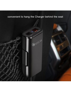 Car Charger 4 In 1 Fast Charger 4 USB Ports 36W 8A Front and Rear Car Fast Charging Travel Portable Adapter Mobile Phone Charger for For iPhone Samsung Huawei Xiaomi