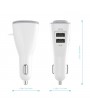 dodocool 2-in-1 Multifunction Wireless Headphone Dual USB Car Charger with Built-in HD Mic Handsfree Earbud White